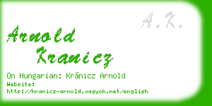 arnold kranicz business card